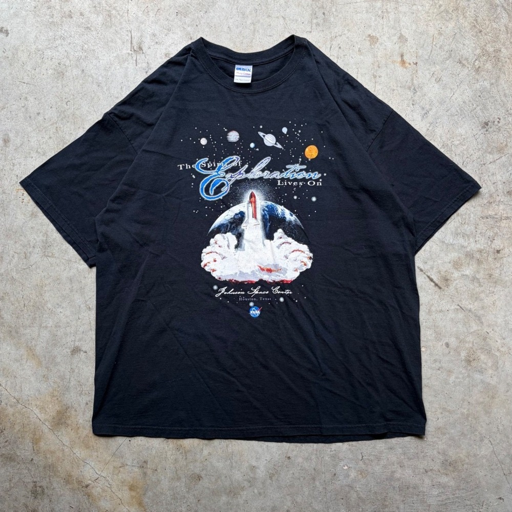 NASA Johnson Space Center T Shirt 2XL Black Spirit of‎ Exploration Space Shuttle